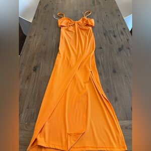 Elegant Orange Maxi Dress